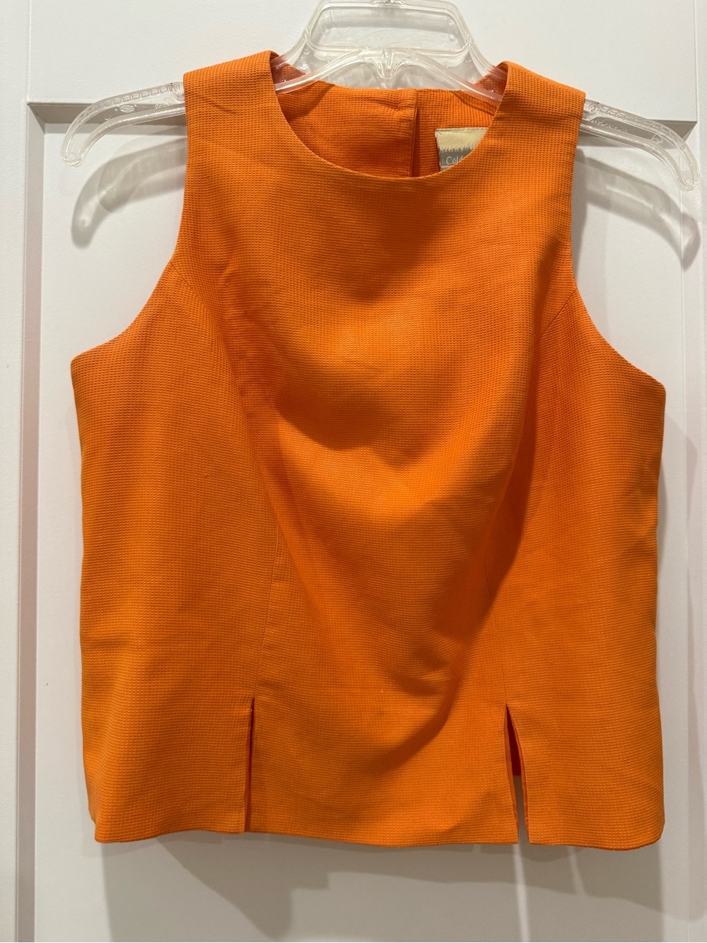 Coldwater Creek Orange Textured Sleeveless Shell Top Size 4 Made in USA